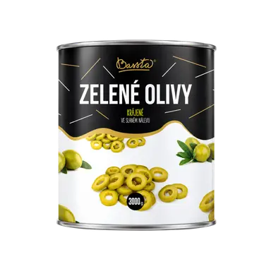 Bassta Olivy zelené krájené